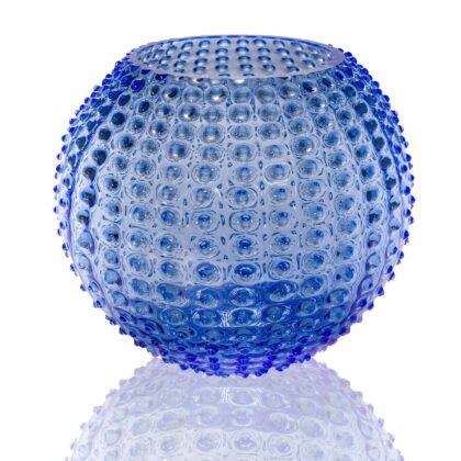 Hobnail Globe Vase bleu clair