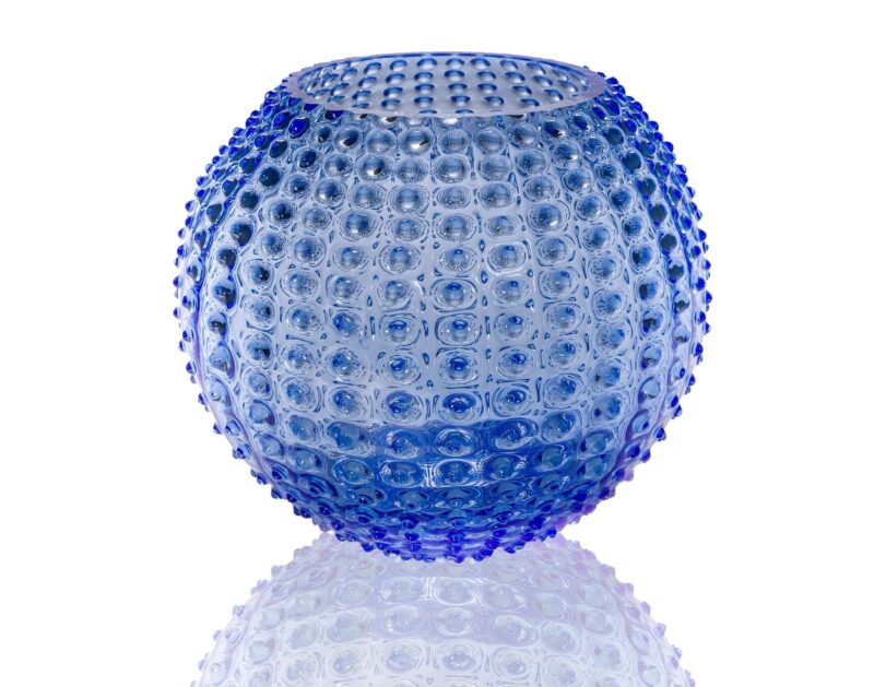 Hobnail Globe Vase light blue
