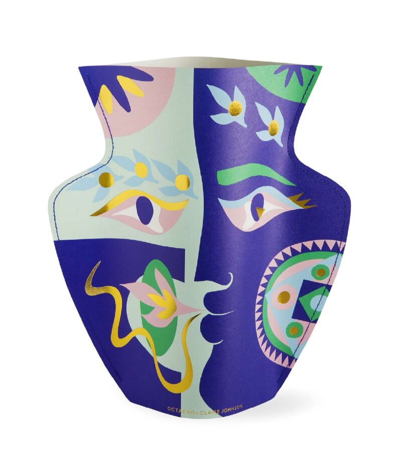 Claire Johnson Paper Vase Blue