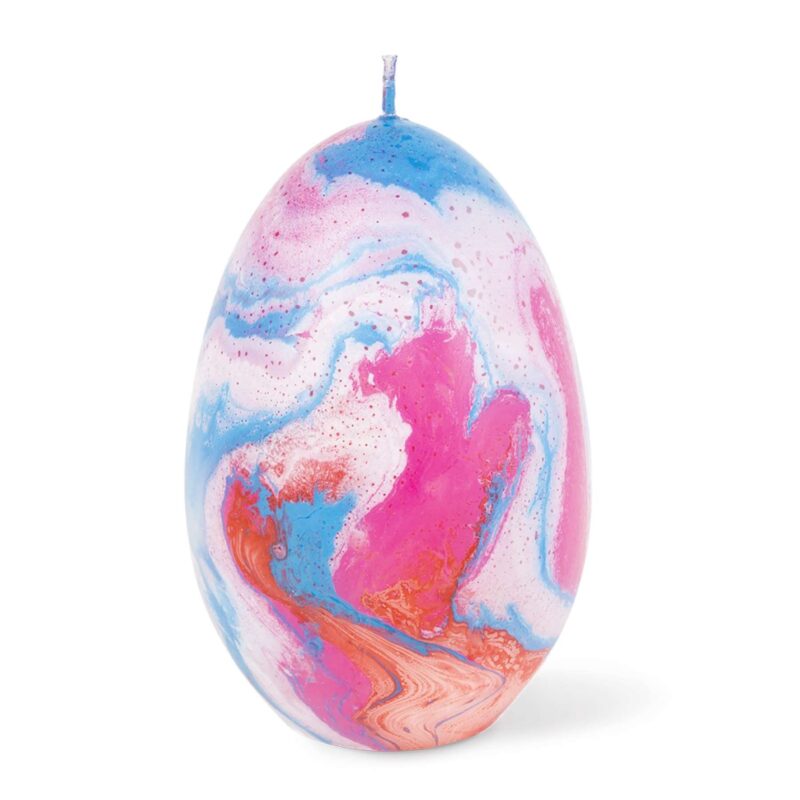 Marble Egg Candle Blue & Pink