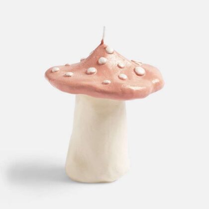 Pink Dots Mushroom Candle