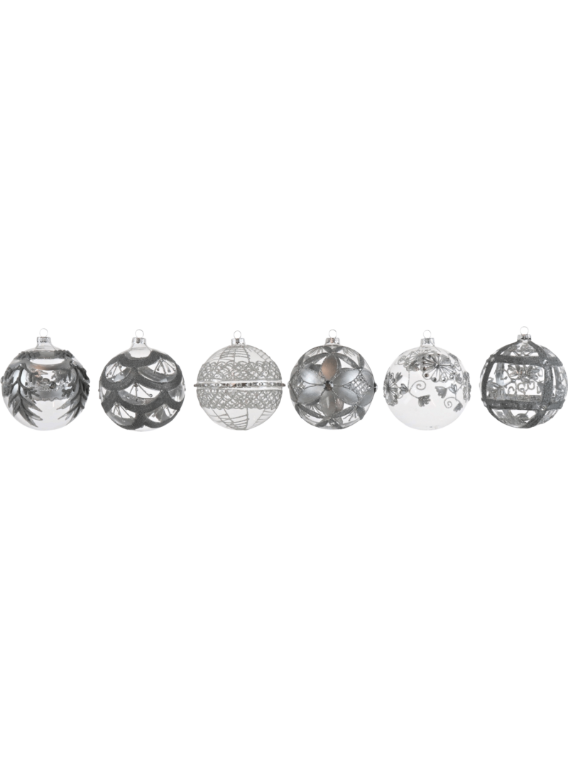 Glass Ornaments - Silver