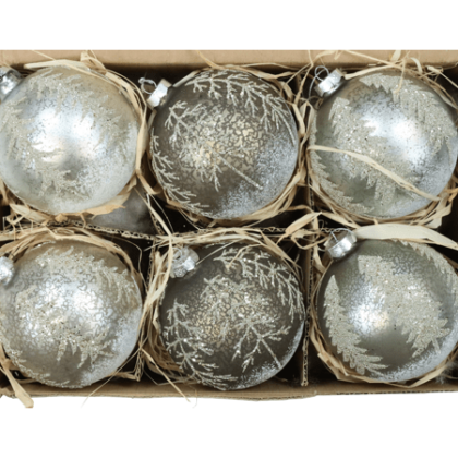 grey Christmas Balls