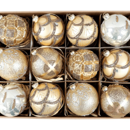 Gold Christmas Glass Balls