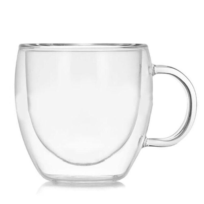 Double Wall Glass Tea Coffee Cup Thick Heat-resistant Clear Glass Mug  150-450ML