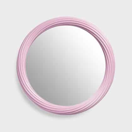 round mirror with pink color