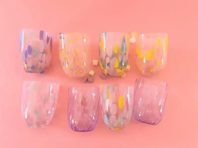 multicolor glass tumblers