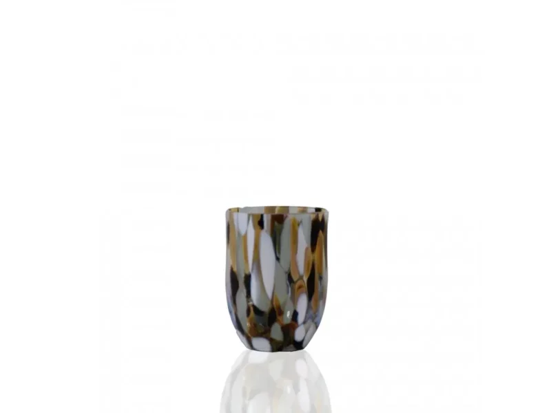 big glass tumbler with marble design