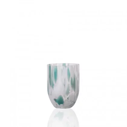 big glass tumbler with green color