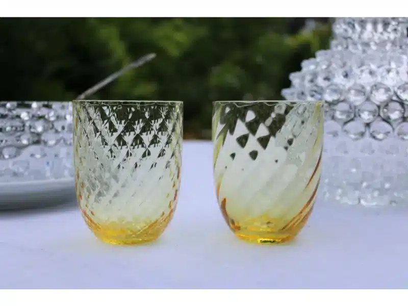 colorful glass tumblers