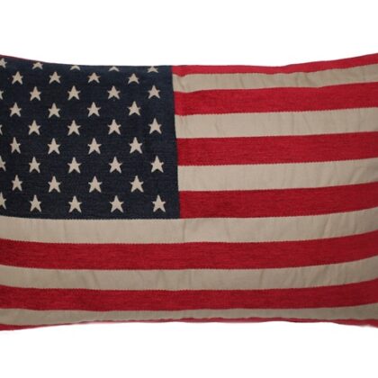 A cotton cushion with USA flag on it