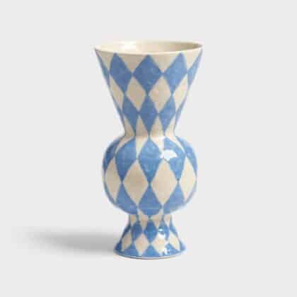blue and white Rhombic vase