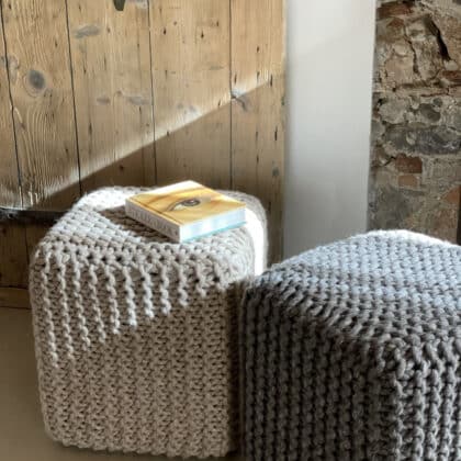 Wool Poufs with cubic shape