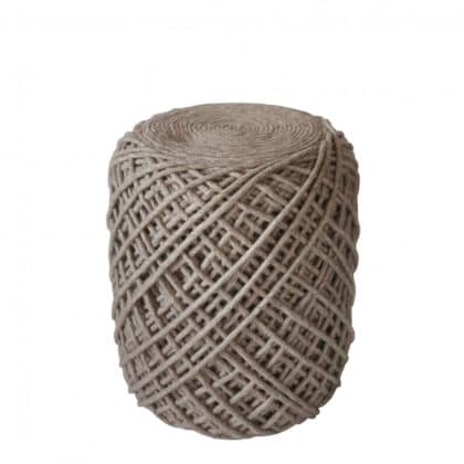 Dove Wool Pouf with Cylindrical shape
