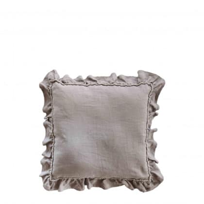 Linen Facing Pillow with Fringes