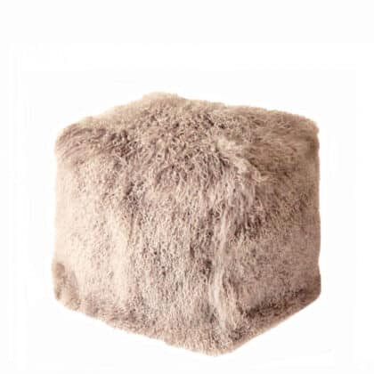 Sand Fur Pouf with cubic shape
