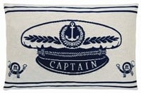 Cotton Cushion with nautical Captain hat on it