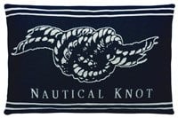 Blue Cotton Cushion with nautical knot on it