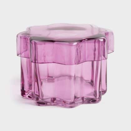 pink glass Jar with astral shape