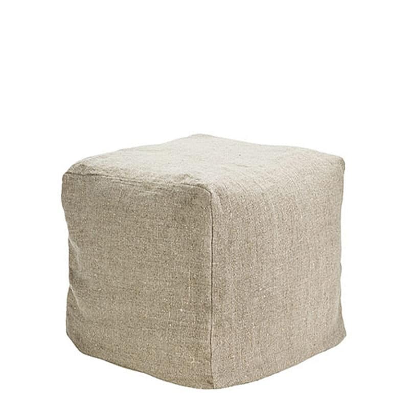 Linen Pouf with cubic shape