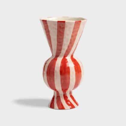 red and white Rhombic vase