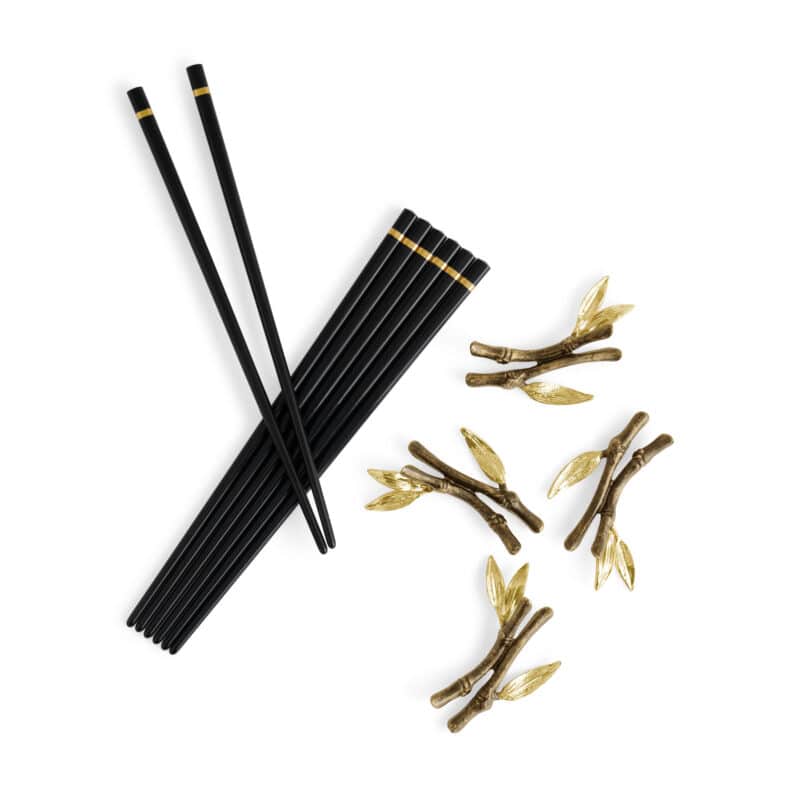 black Chopsticks with a stand