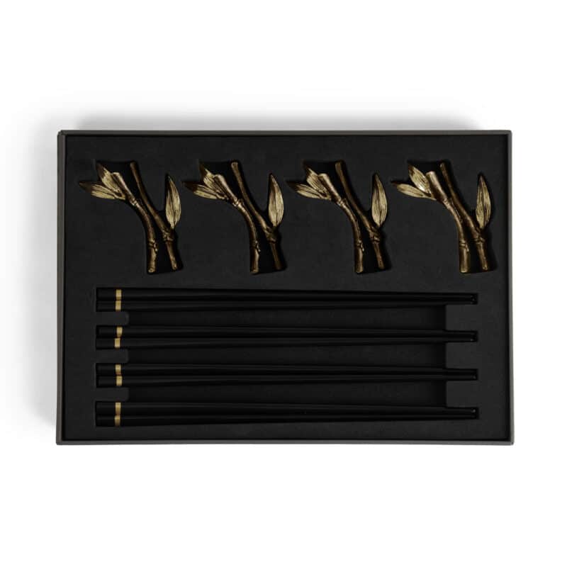 black Chopsticks with a stand