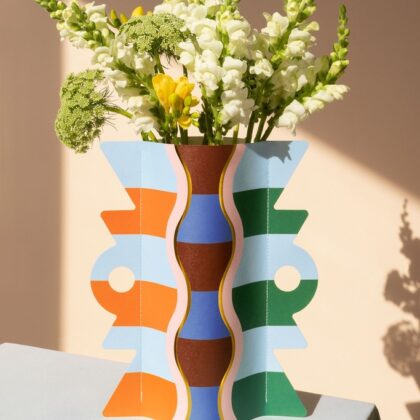 Colorful paper vase