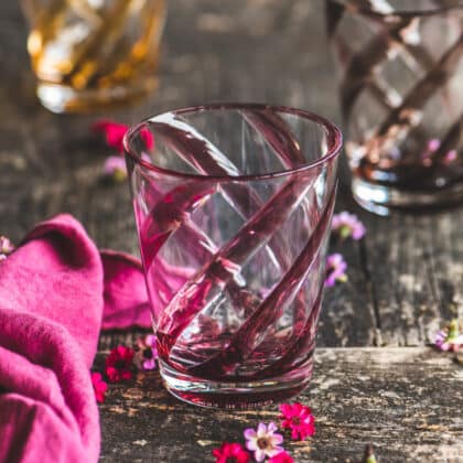 Glass with Cherry Spiral