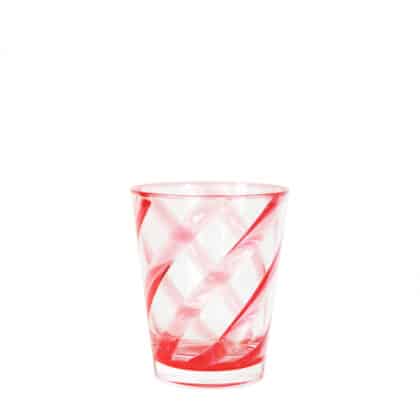 Glass with Red Spiral