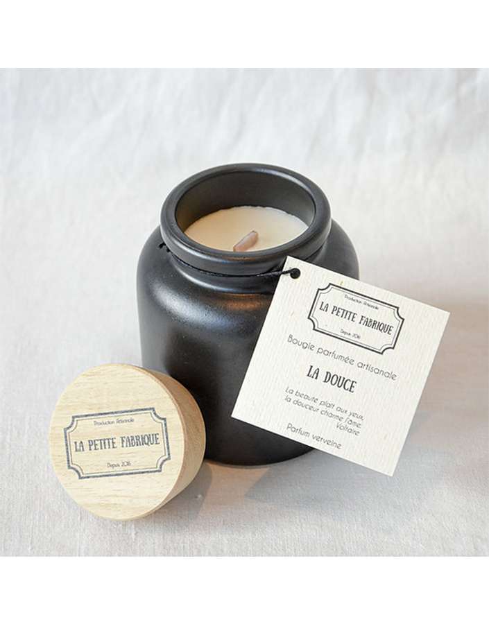 the sweet apothecary candle in black stone natural scented wax candle la petite fabrique