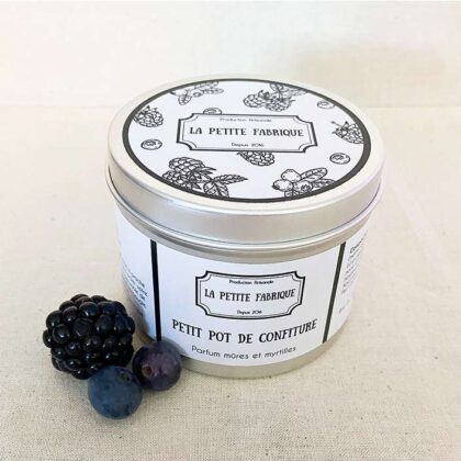 Natural fruit scented candle artisanal rapeseed wax candle jar of jam la petite fabrique