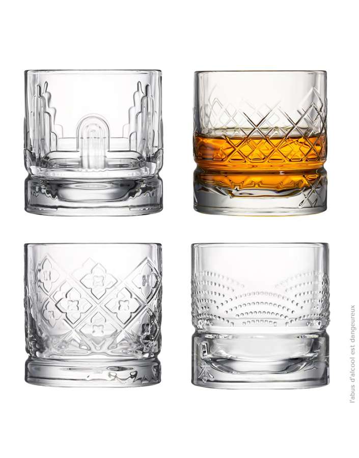 whisky glasses set of 4 with motif la rochère