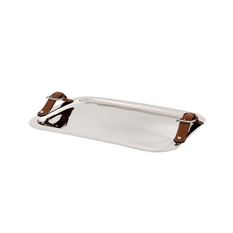 eichholtz stainless steel equestrian leather tray