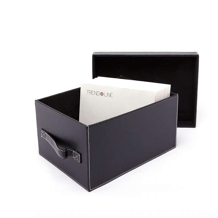 black leather storage box with handles home accessories